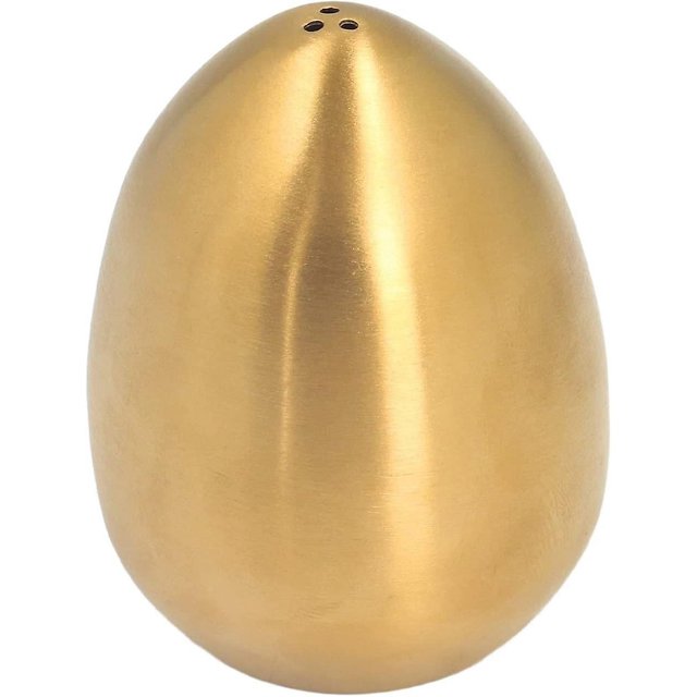 Tarro de especias KAIYANG con forma de huevo salero recipiente de especias de acero inoxidable pimentero dorado