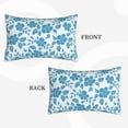 thumbnail image 6 of ZNDUO Rectangular Plush Cushion Cover, Blue Abstract Flower Petal Pattern Non-Pilling Hidden Zip Bedroom Sofa Pillowcases, 14"x20", 6 of 8