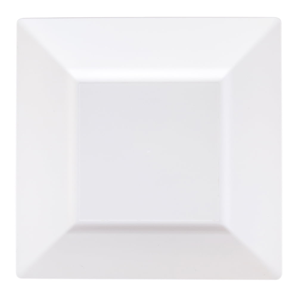 Square White Plastic Dinner Plate - 10 3/4