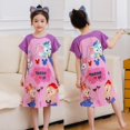 thumbnail image 1 of Pijamas infantiles de verano para niñas, lindos pijamas de manga corta con cuello redondo de dibujos animados, ropa de hogar holgada y delgada para niñas de talla mediana y niños mayores, 1 of 2