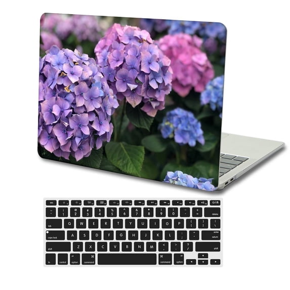 KSK KAISHEK Hard Shell Compatible MacBook Pro 14 inchs( Touch ID, 2023 - 2021) + Black Keyboard Cover Model A2779/A2442, Type C Purple series 0784