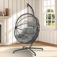 thumbnail image 3 of GREEN MORE Oversized Indoor/Outdoor Egg Chair Water-Resistant Hammock Chairs with Hanging Swing Chair, Gray, 3 of 6