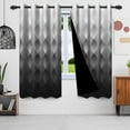 thumbnail image 5 of Nanqianyi Black White Rhombus Design Blackout Curtains, Top Grommet Drapes for Bedroom/Living Room, 52x63 inch, 2 Panels, 5 of 8