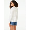 thumbnail image 3 of Free Assembly Women's V-Neck Peplum Top with Long Sleeves, Sizes XS-XXXL, 3 of 6