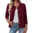 thumbnail image 7 of BTFBM Cardigan Sweaters for Wome Fall Clothes Long Sleeve Button Down Open Front Soft Knit Lightweight Sweater, 7 of 7