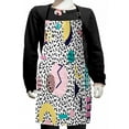 thumbnail image 1 of 90s Kids Apron, Geometric Pattern in Retro Style Round Half Moon Triangle Shapes Artwork, Boys Girls Apron Bib with Adjustable Ties for Cooking Baking Painting, Navy Yellow Pink, by Ambesonne, 1 of 2
