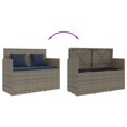thumbnail image 5 of vidaXL Garden Bench with Cushions Grey Poly Rattan, 5 of 5