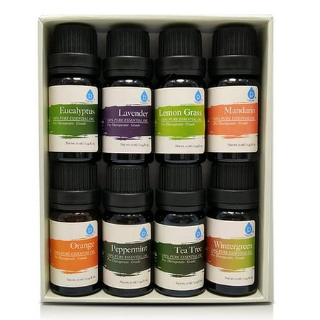 Pursonic AO8 100% Pure Essential Aromatherapy Oils Gift Set, 8 Pack