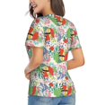 thumbnail image 3 of Vsdgher Mushroom and Frogs Women Shirts V Neck Short Sleeve Tops T-Shirt Basic Tees, S to 3XLSmall, 3 of 5