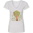 thumbnail image 3 of Inktastic Autumn Apple Tree Women's V-Neck T-Shirt, 3 of 5