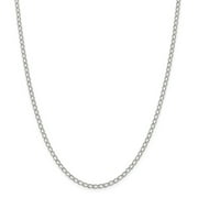 Primal Silver Sterling Silver 3mm Half Round Wire Curb Chain Anklet