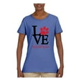 thumbnail image 2 of Love My Dog Stole My Heart Red Pawprints Pop Culture Womens Graphic T-Shirt, Light Blue, Large, 2 of 3