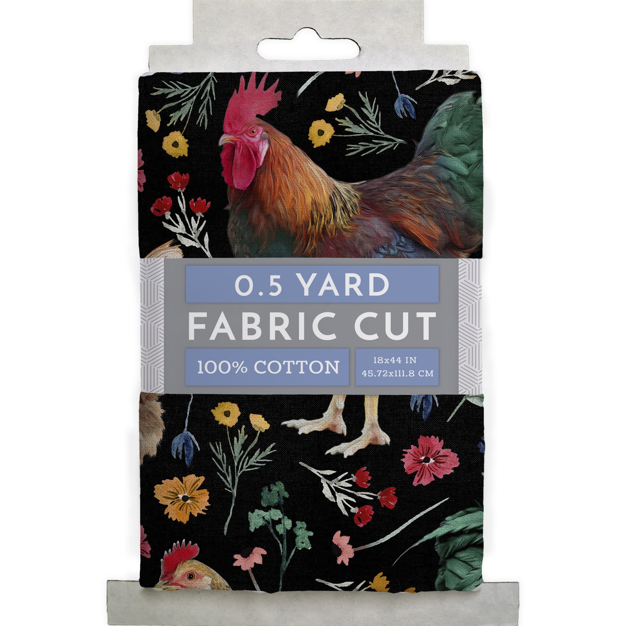 (3 pack) Half-Yard 100% Cotton Farm Rooster, Multi-color, 44" Wide for Quilting & Sewing by David Textiles