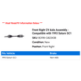 thumbnail image 2 of Front Right CV Axle Assembly - Compatible with 1993 Saturn SC1, 2 of 2