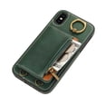 thumbnail image 4 of Allytechgroup Stylish iPhone XS Max Wallet Case, Secure Phone Case for Apple iPhone XS Max, Multi-functional and Durable, Ring Holder Hand Wrist Stand Shockproof Case for Women Men, Green, 4 of 7