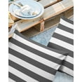 thumbnail image 2 of Pack of 2 Outdoor Pillow Covers, Deep Gray and White Stripe Waterproof Square Throw Pillowcase Cushion Decorative Pillow Covers for Couch Patio Tent, 24x24 in, 2 of 6