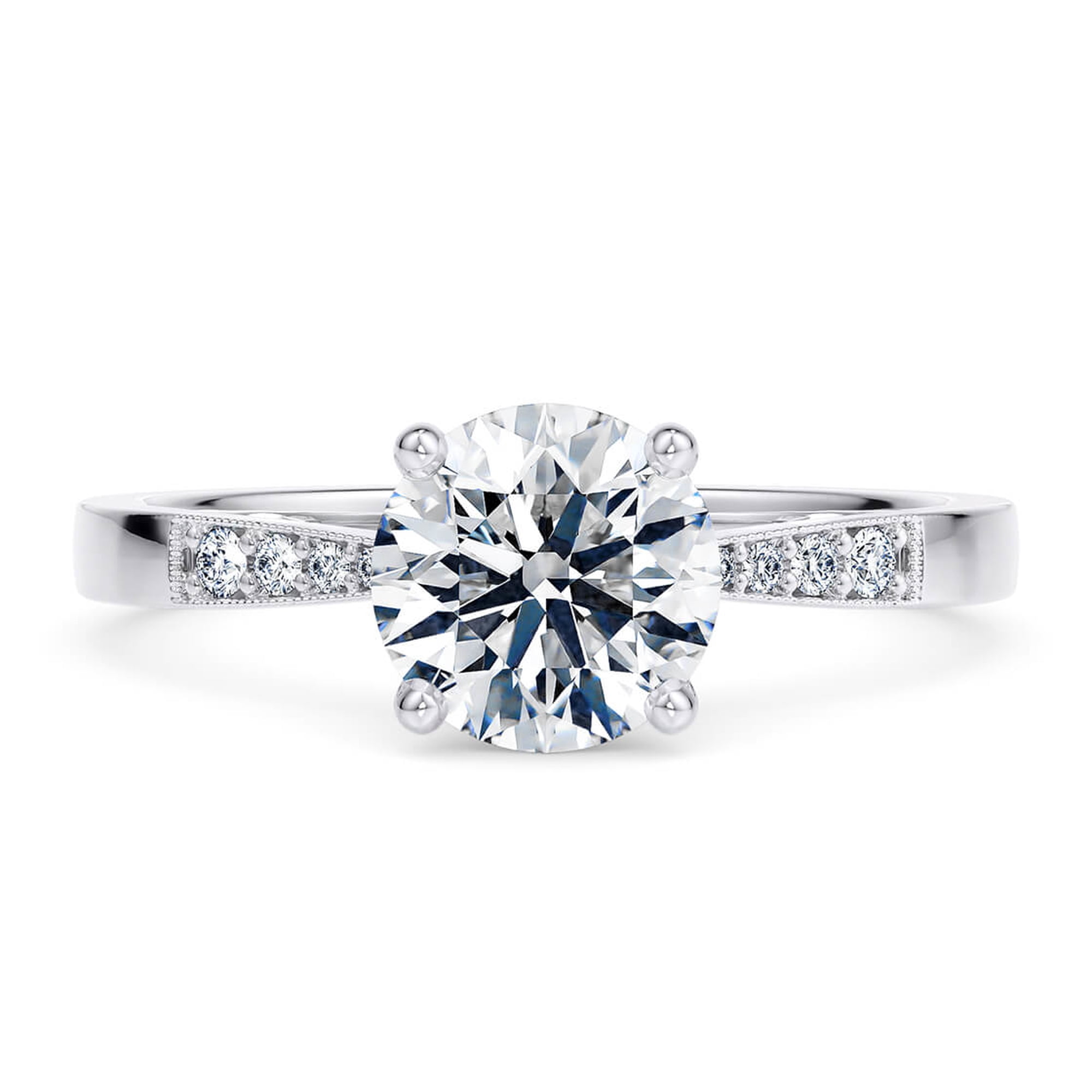 1.8 Ct Cluster Round Cut Diamond Engagement Rings for Women 925 Sterling Silver