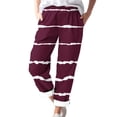 thumbnail image 1 of Timegard Womens Plus Size Pants Striped Straight Leg Elastic Waist Lounge Pants with Pockets Fall Travel, 1 of 5