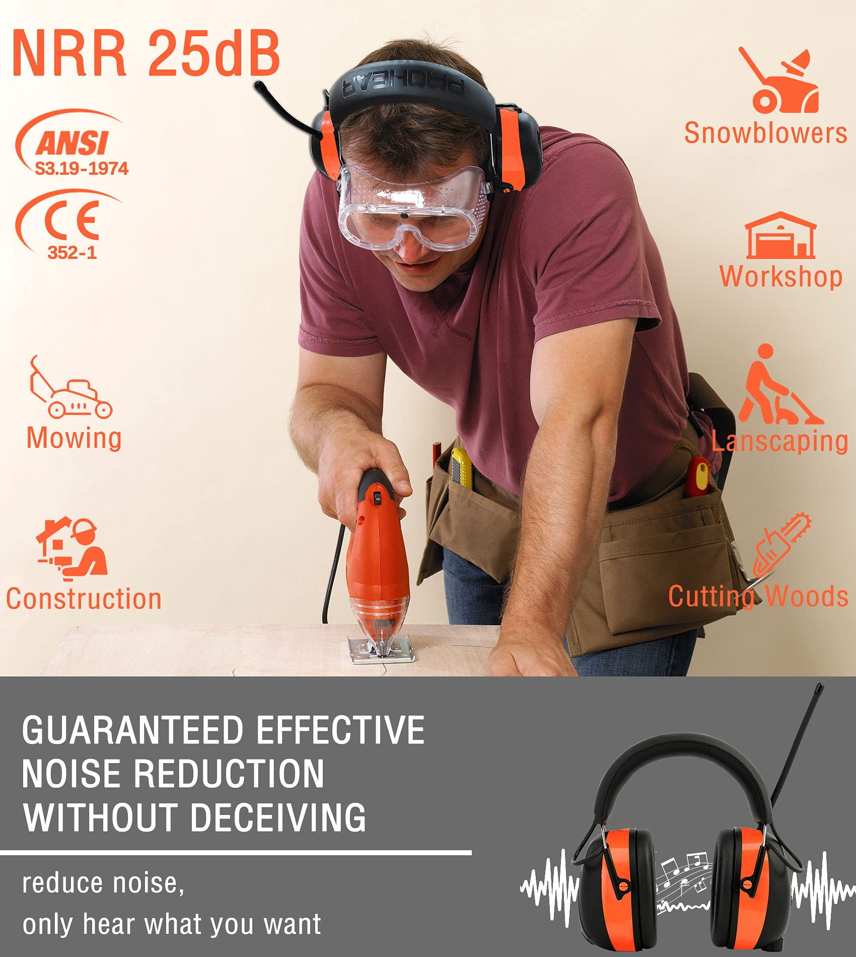 ▷ Cascos anti ruido Secure 3 SNR 33 dB