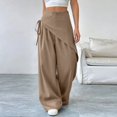 thumbnail image 3 of Women's high-waisted loose-fitting business casual work pants, long straight-leg suit pants, formal trousers, 3 of 8