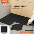 thumbnail image 2 of VEVOR Carpet Tiles Peel and Stick, 24” x 24” Squares Self Adhesive Carpet Floor Tile, Soft Padded Carpet Tiles, Easy Install DIY for Bedroom Living Room Indoor Outdoor (15Tiles, Carbon Black), 2 of 9
