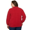thumbnail image 2 of Alfred Dunner Womens Plus-Size Chenille Metallic Zip Front Cardigan, 2 of 6