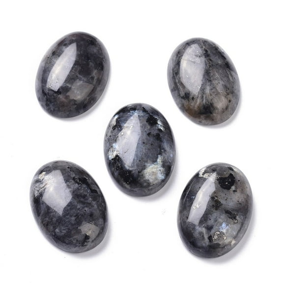 Natural Black Larvikite Cabochons Oval 25x18x7mm
