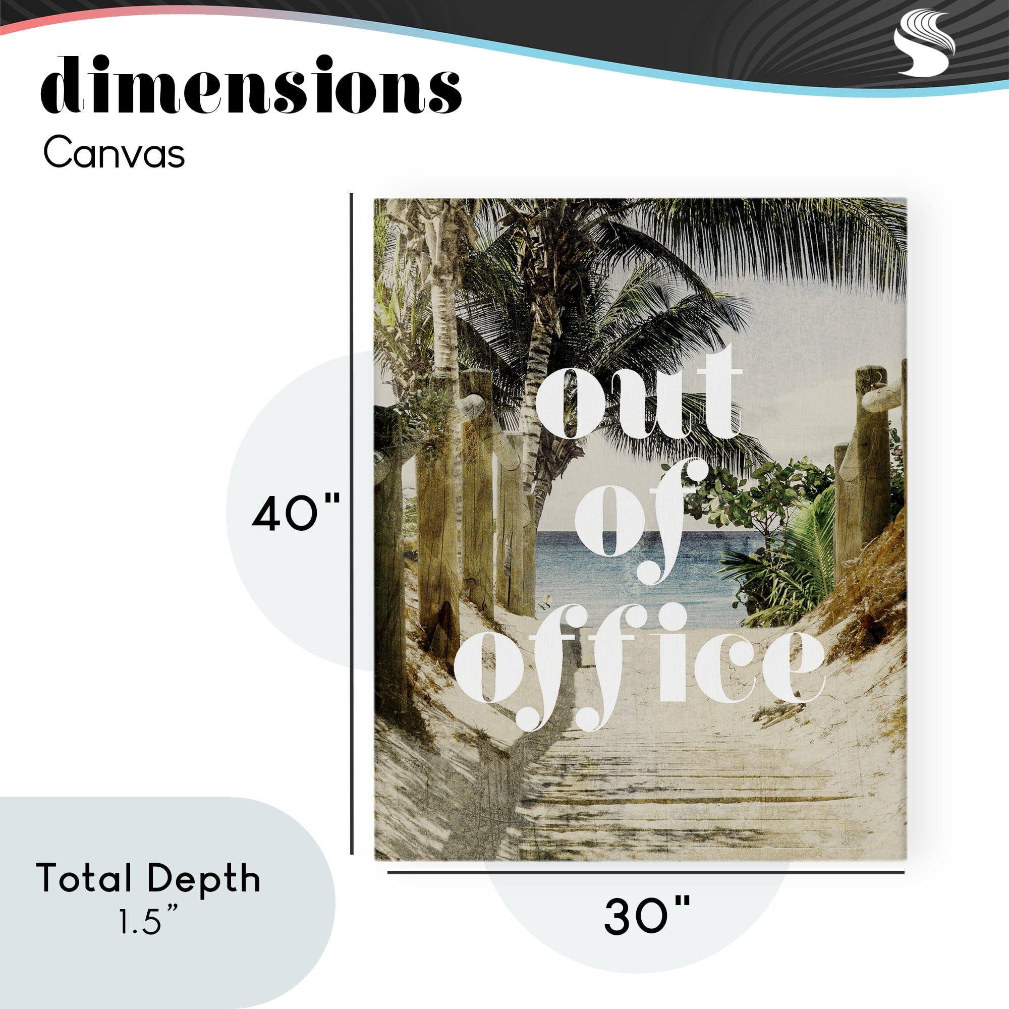 Out of Office Beach Path Canvas Wall Art, design by Lil' Rue