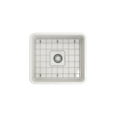 thumbnail image 3 of BOCCHI Classico Farmhouse Apron Front Fireclay 20 in. Single Bowl Kitchen Sink with Protective Bottom G+D8:D151rid and Strainer in White, 3 of 5