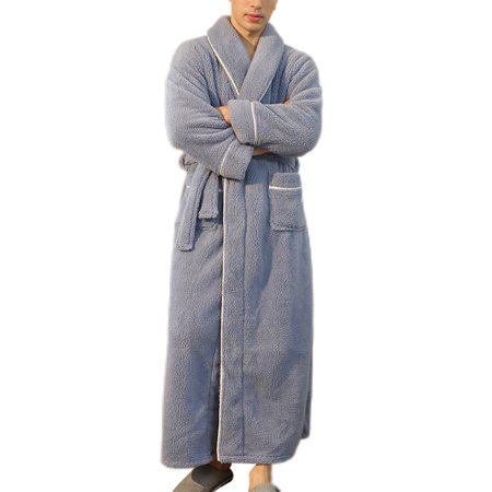 

Glonme Women Fleece Robe Belted Fuzzy Plush Bathrobe V Neck Sherpa Bathrobes Home Thermal Sleepwear Casual Long Sleeve Men Light Blue M