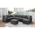 thumbnail image 2 of Set of 8 Iron Gray Home Furniture Irma Modular Sectional Sofa Chaise with Ottoman, 12.5', 2 of 3