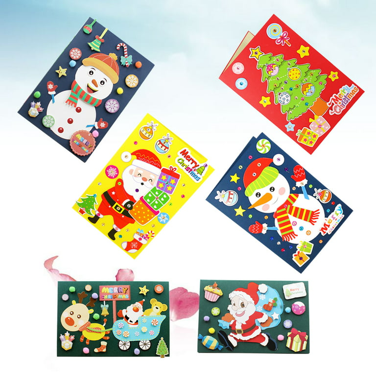 4 Pack DIY Cards Making Materials Greeting Cards Supplies Craft Accessories  for Kids Kindergarten 
