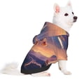 thumbnail image 2 of Fotbe Starry Sky Flying Tiger Print Small Dog Sweater Hoodies Pet Grey Hooded Soft Fleece Sweatshirts with Pocket Fall Winter Puppy Cat Sweaters Warm Clothes-Small, 2 of 7