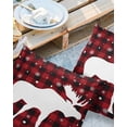 thumbnail image 2 of Pack of 2 Outdoor Pillow Covers, Merry Christmas Buffalo Plaid Red and Black Elk Snowflake Waterproof Square Throw Pillowcase Cushion Decorative Pillow Covers for Couch Patio Tent, 24x24 in, 2 of 6
