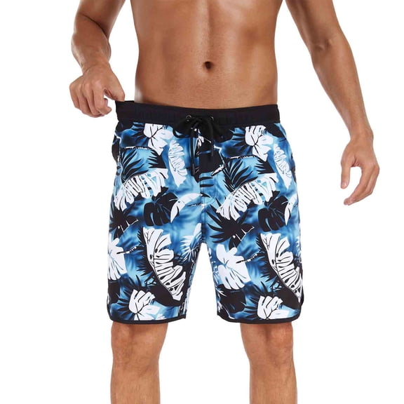 CYiJun Men's and Big Men's Swim Trunks 9 inch Bathing Suit Board Shorts with Zipper Pockets Swimming Swimsuit Beach Shorts