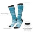 thumbnail image 6 of Fotbe Teal Turquoise Fluid Stripes print Women's Men's Novelty Crew Socks Cotton Socks Knee High Socks for Walking,Running,Nurses,Pregnancy, 6 of 8