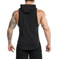 thumbnail image 4 of Bcfgryg Mens Loose Sleeveless Gym Wear Hooded Basketball Vest Vest for Men, 4 of 5