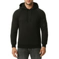 thumbnail image 2 of Gvmfive Men Solid Drawstring Hooded Front Pocket Long Sleeve Silk Cotton Hoodie, 2 of 4
