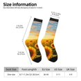 thumbnail image 2 of Fotbe Beautiful Golden Sunflower Field Calcetas Largas con Estampado para Hombre y Mujer – Calcetas de Compresión Transpirables y Elásticas, Viajar y Uso Diario Talla 5-11, 2 of 6