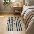 thumbnail image 3 of ODIKA 2'x3' Navy Beige Geometric Patterned Design Washable Doormat Elegant Motifs with Modern Touch Non-Slip, Low Pile for Entryway, Kitchen, Laundry Room, 3 of 7