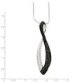 thumbnail image 2 of White Sterling Silver necklace with pendant Cubic Zirconia CZ Clear Black 18 in 1 mm, 2 of 2