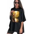 thumbnail image 3 of Plus Size Shirt for Women Black Tops for Women Oversized Short Sleeves Shirt for Women Fox T Shirt Crewneck Shirt for Women XL, 3 of 5