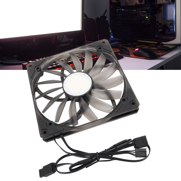Ventilador de Caja de PC de 140 mm, Ventilador de Caja pwm Con iluminaciónis Argb de 5 V y 4 Pinos para Refrigerante de Caja de Radiador/ComputeraRa, Ventilador de Refrigeración