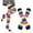 Black Rainbow, variant on JIANFANG Womens Rainbow Striped Knee High Thigh High Socks Arm Warmers Set Fingerless Gloves Halloween Costume