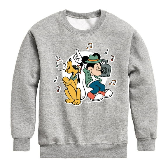 Disney - Mickey & Friends - Pluto & Mickey Listening to Music - Toddler And Youth Long Sleeve Graphic T-Shirt