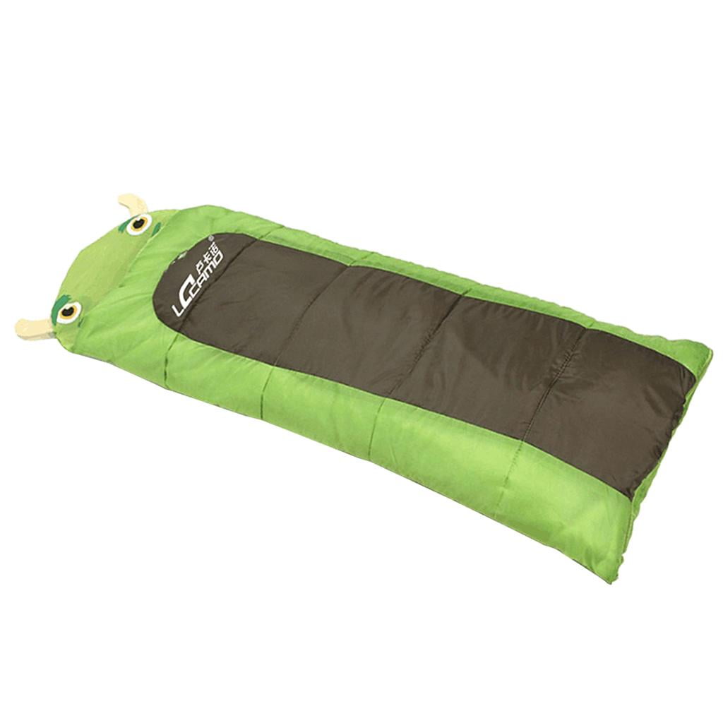 Children Outdoor Folding Autumn and Winter Sleeping Bag, Cute Sleeping Bags Playing Mat Pads for Kids, Outdoor Indoor Use Green