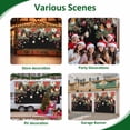 thumbnail image 5 of Fsddascl 7 x 8 Ft Christmas Garage Door Cover, Black Christmas Large Garage Door Banner, Xmas Poinsettia Balls Botanical Birds Hanging Garage Mural Background for Indoor Outdoor Xmas Party Supplies, 5 of 9