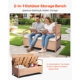 thumbnail image 2 of KFFKFF Banc de Rangement Extérieur, Banc de Rangement en Rotin PE pour 2 Personnes, Coffre de Terrasse de 70 Gal avec Coussin, Supporte jusqu'à 265 Lb, Sièges Extérieurs Résistants aux Intempéries et Déco de Porche, 2 of 9