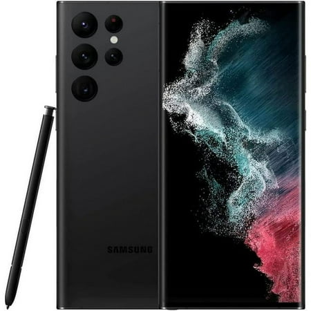Samsung Galaxy S22 Ultra 128GB Fully Unlocked Phantom Black (LCD DOT) (Refurbished Good)