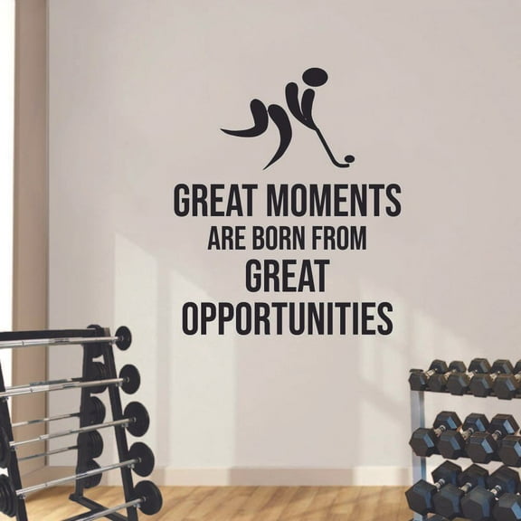 Great Moments Are Born From Great Opportunities Quotes Ice Hockey Sport Inspirational Quotes Wall Sticker Vinyl Decal Home Decor For Room Living Room Bedroom Decoration Sticker Decal Size (40x40 inch)